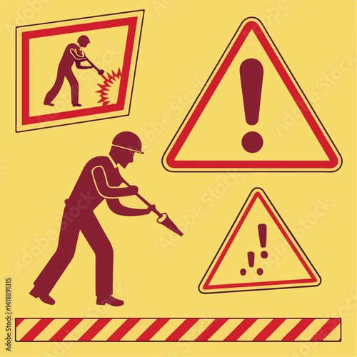 Hazard Warning Symbol. Safety Alert Icon for Risk and Danger Prevention
