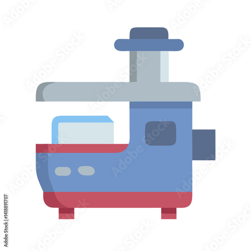 Retro food processor icon on black background illustration