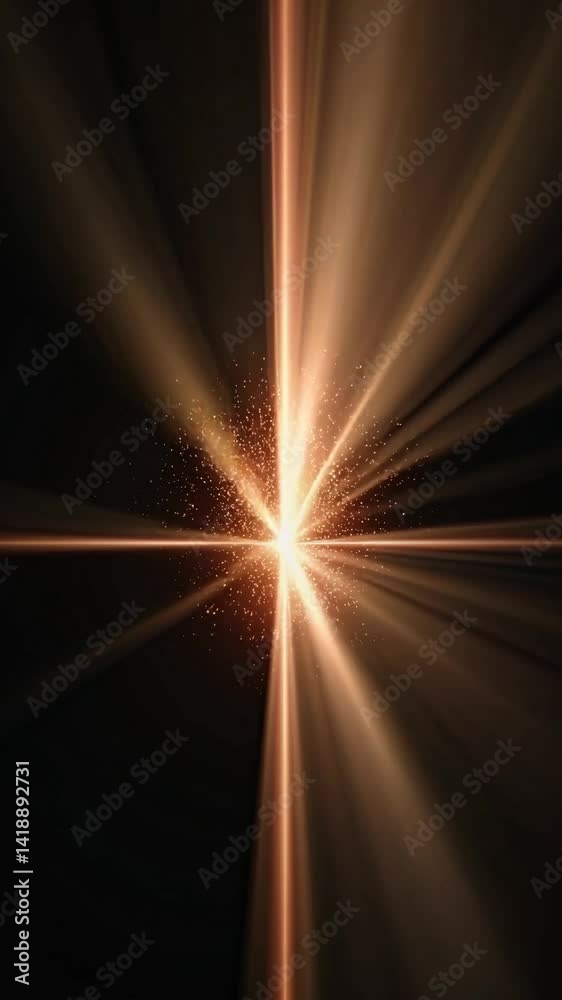 Sun rays isolated on black background for design overlay.
