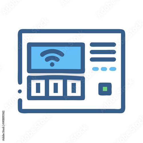 Smart home control panel with WiFi connectivity vector