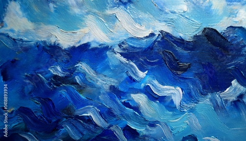 Wallpaper Mural peinture abstraite bleue Torontodigital.ca