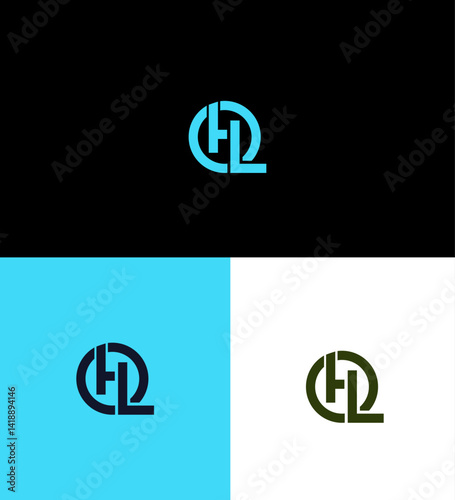 HQ Logo Design Monogram Circle Branding Identity Variations