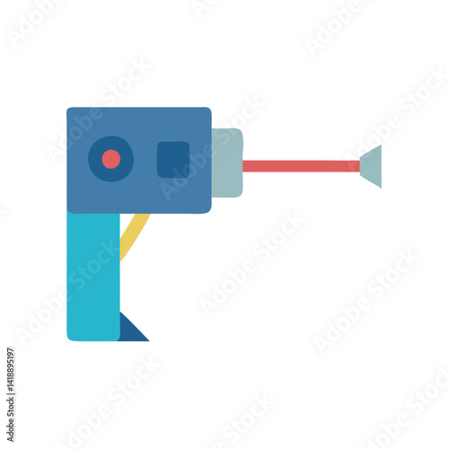 Retro Cartoon Toy Laser Gun Vector Illustration