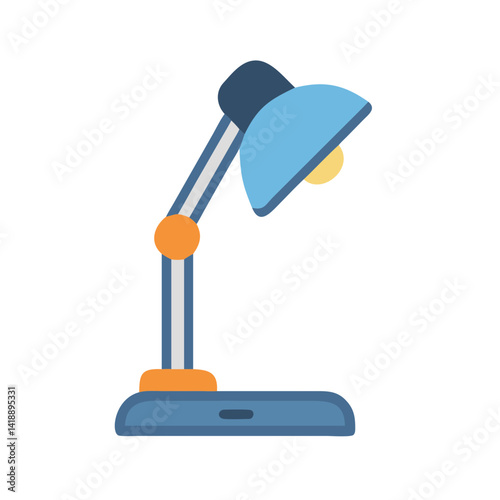 Modern Blue Desk Lamp Isolated on Black Background