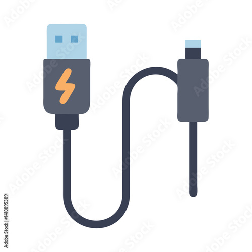 USB charging cable icon, portable, device power supply