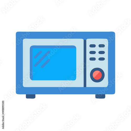 Blue microwave oven appliance for kitchen cooking needs