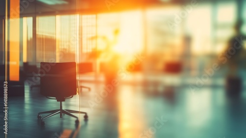 Abstract blurred office interior room. blurry working space with defocused effect. use for background or backdrop in business concept