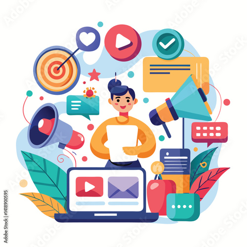 Digital Marketing Strategy Illustration