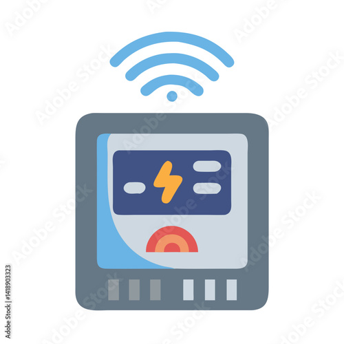 Smart Home Energy Meter with Wireless Connectivity Icon