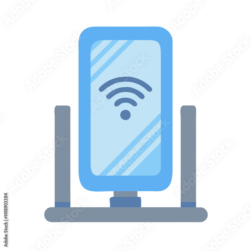Blue Wifi Router, Network Connection, Wireless Internet Sign