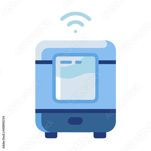 Smart Humidifier with WiFi Icon on Black Background
