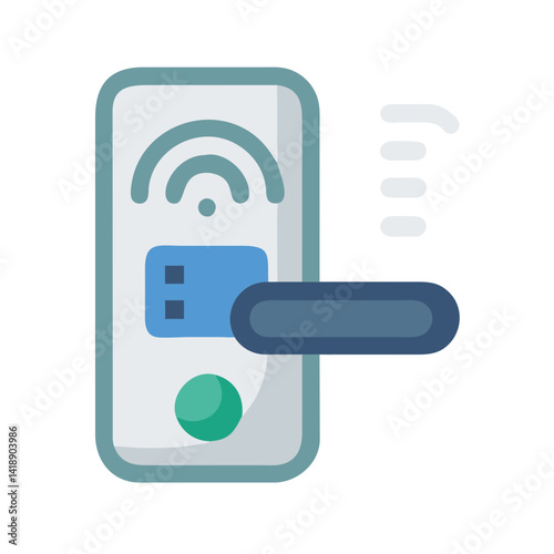 Smart Door Lock with Wireless Connection Icon Symbol
