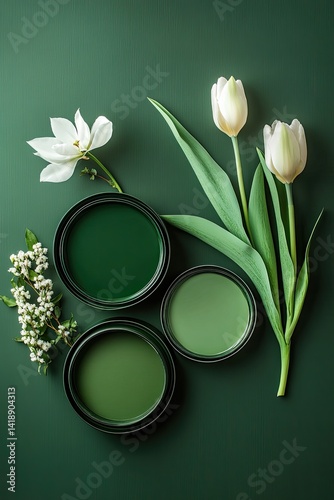 Floral paint swatches photo