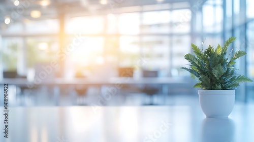 Abstract blurred office interior room. blurry working space with defocused effect. use for background or backdrop in business concept