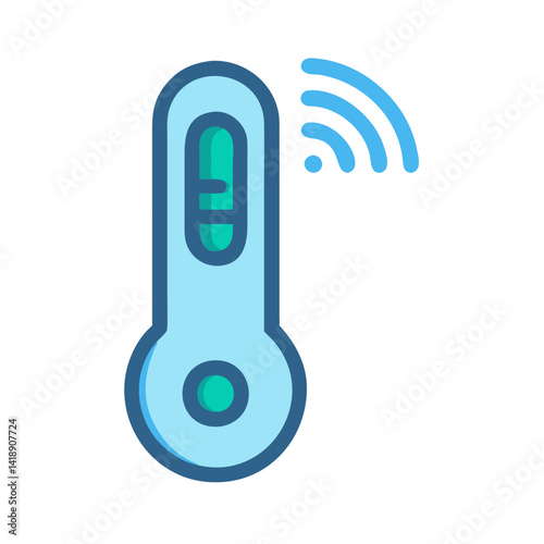 Smart Digital Thermometer with Wireless Connectivity on Black