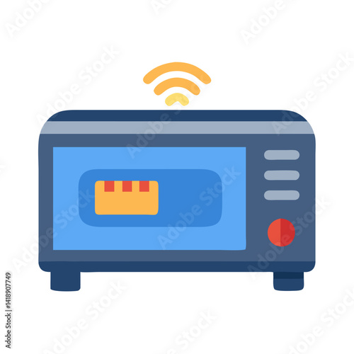 Smart Microwave Oven Illustration: Wireless, Modern, and Efficient