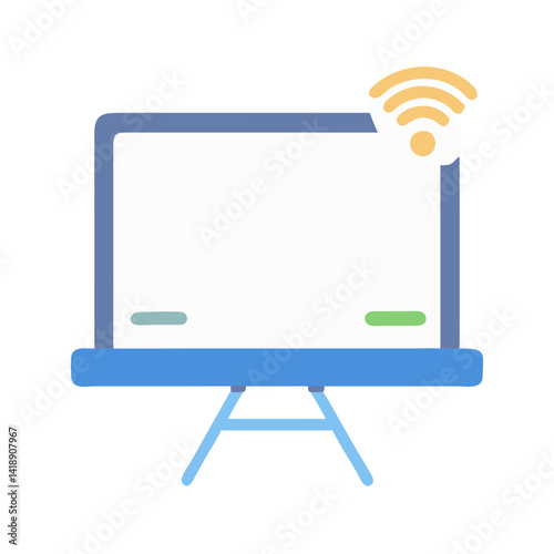 Smartboard with WiFi Illustration for Digital Learning