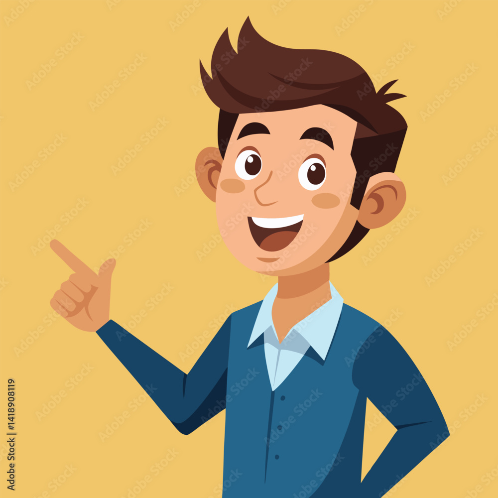 Happy man pointing into a blank copy space spot with two hands Happy man pointing into a blank copy space spot with two hands
