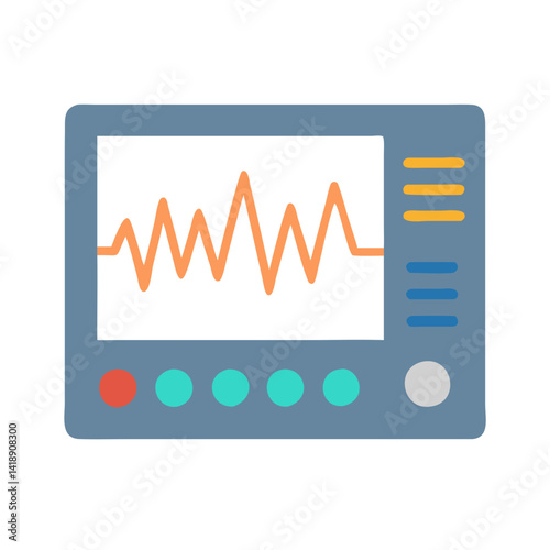 Digital Medical Monitor Device Showing Patient Vital Signs