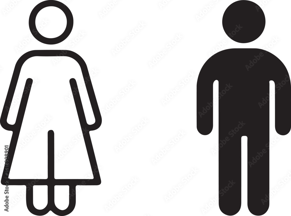 Fototapeta premium Unique style, Man and woman's Infographic logo icon vector illustration