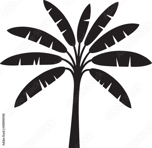 Banana tree Icon silhouette vector illustration