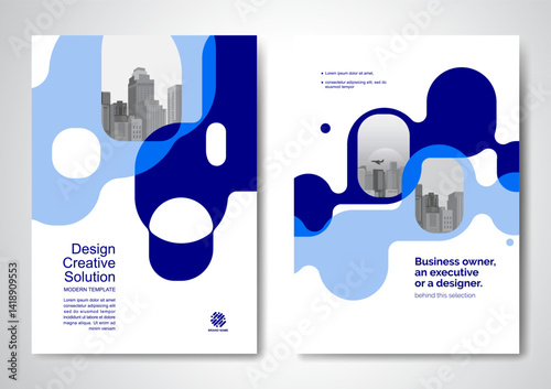 Template vector design for Brochure, AnnualReport, Magazine, Poster, Corporate Presentation, Portfolio, Flyer, infographic, layout modern size A4, Front and back, Easy to use and edit.