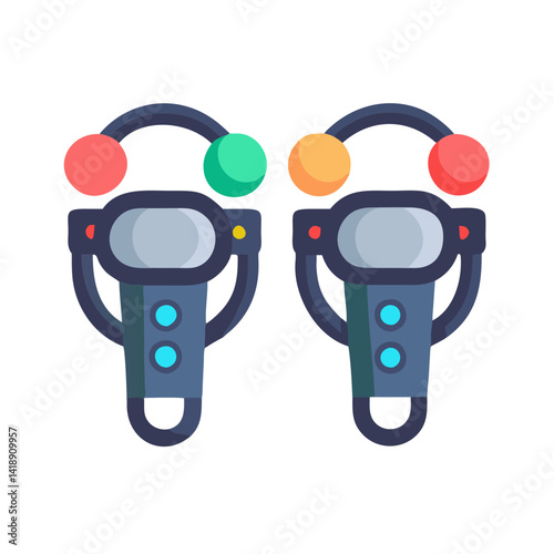 VR Controllers Icon: Virtual Reality Gaming Technology Design