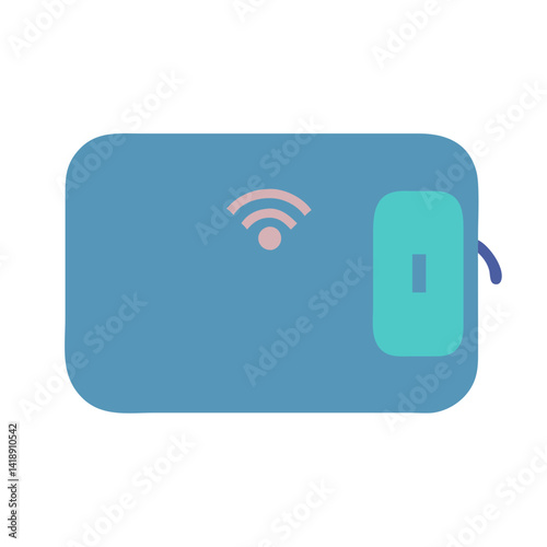 Wireless Card Reader Flat Vector Art Illustration Design