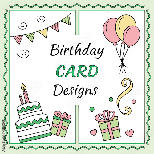 birthday card design with colorful balloons vector ittustratien