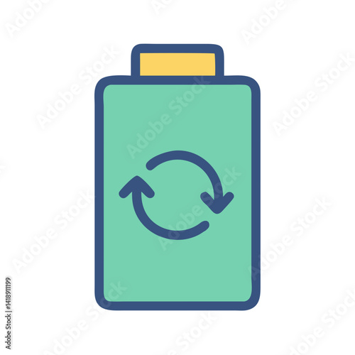 Sustainable Battery Recycling Icon: Eco-Friendly Energy Solution