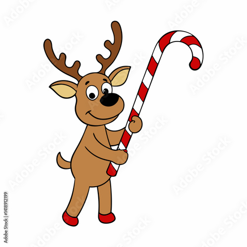 reindeer with santa claus hat