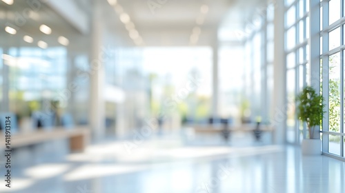 Abstract blurred office interior room. blurry working space with defocused effect. use for background or backdrop in business concept