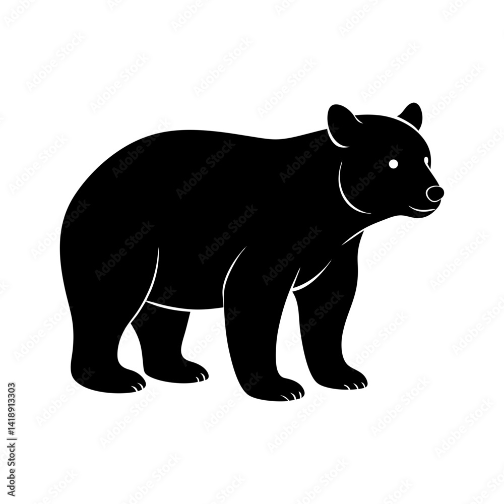 bear-cub-vector-silhouette illustration bear-cub-vector-silhouette illustration
