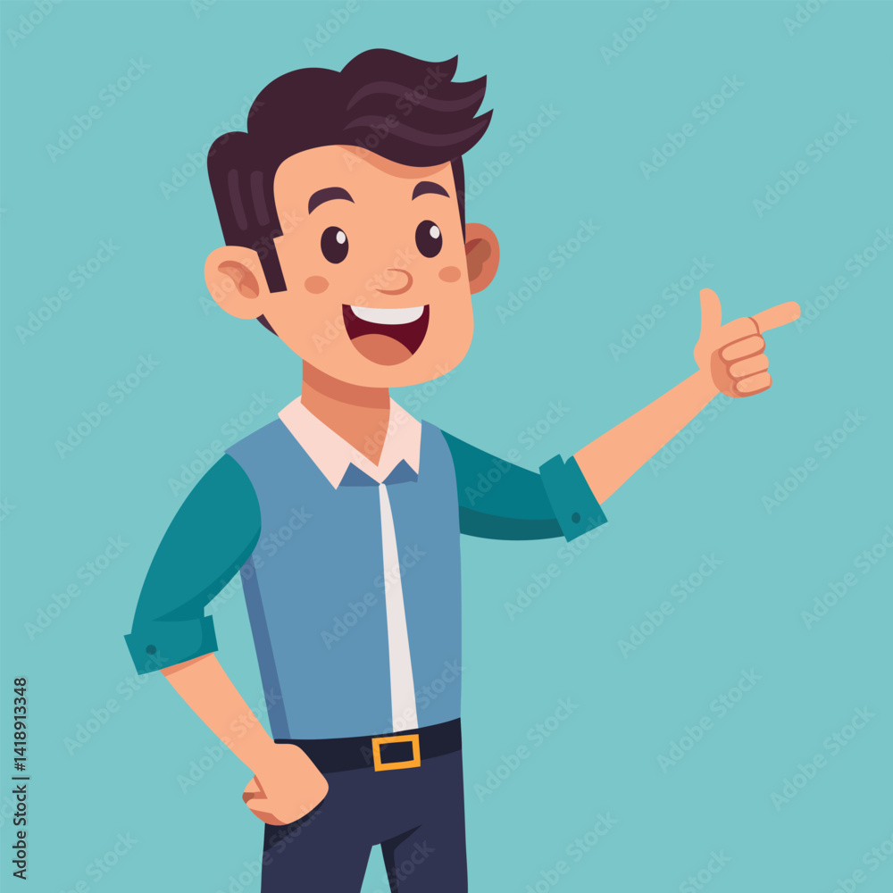 Happy man pointing into a blank copy space spot with two hands Happy man pointing into a blank copy space spot with two hands