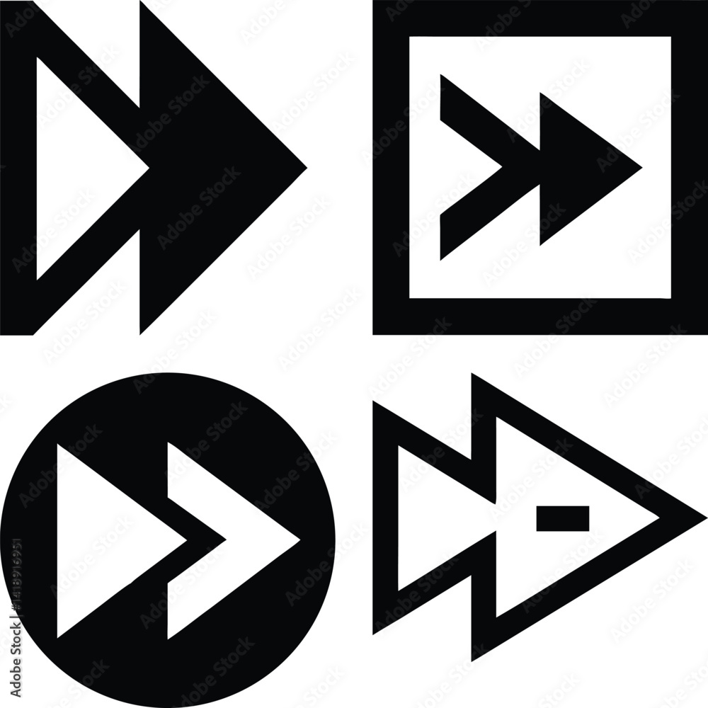 Forward icon Vector Silhoette Bundle Set Collection Forward icon Vector Silhoette Bundle Set Collection