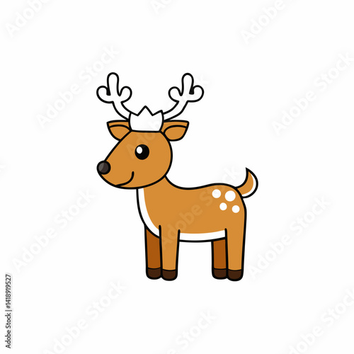 christmas reindeer with red ribbon