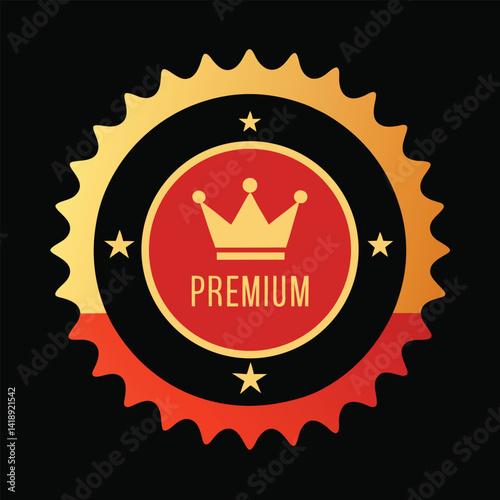 circular golden badge with best seller label vector ittustratien