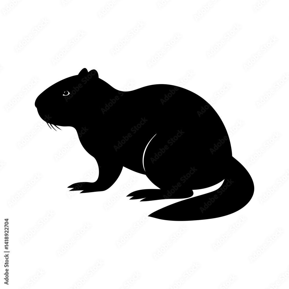 Obraz premium beaver-vector-silhouette illustration