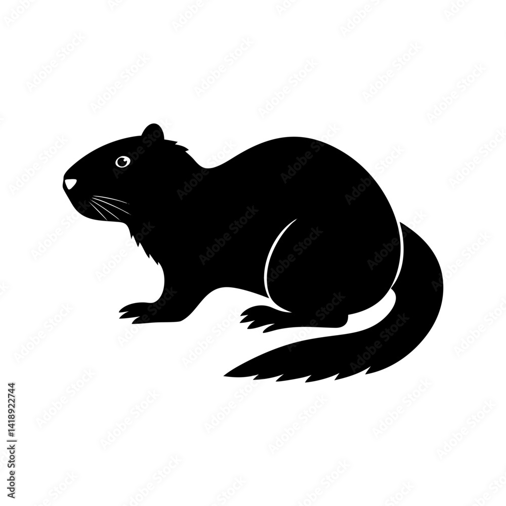 Fototapeta premium beaver-vector-silhouette illustration