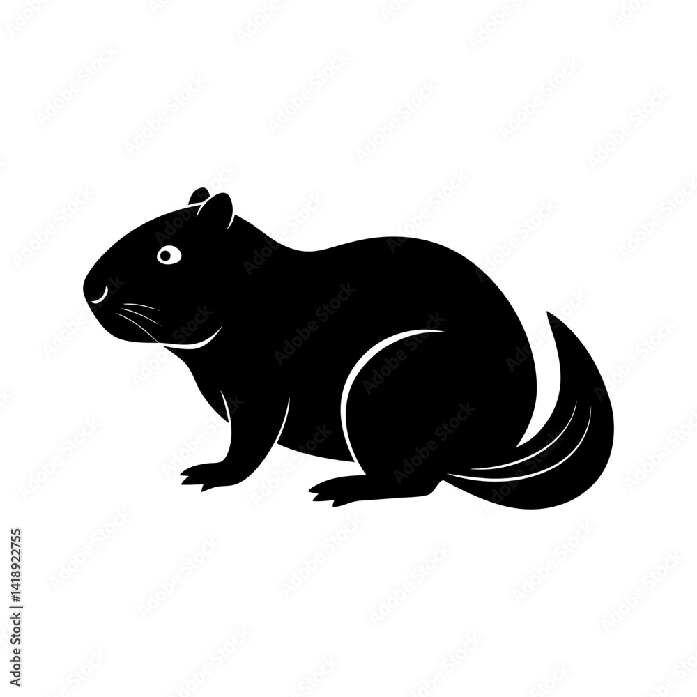 Obraz premium beaver-vector-silhouette illustration