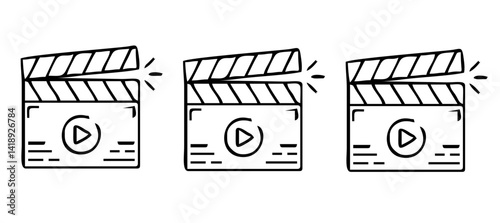 Film industry & Movies vector sign and icon