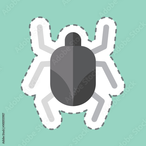 Sticker line cut Mite. related to Insects symbol. design editable 1