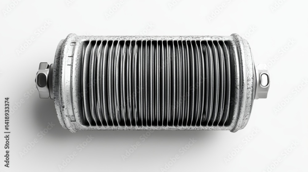 A detailed view of an industrial heat exchanger showcases its intricate design and functionality. This equipment is vital for thermal management. Generative AI