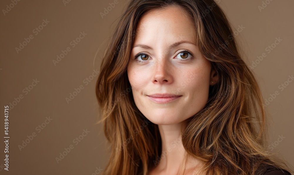 Portrait of a woman with a neutral expression Portrait of a woman with a neutral expression