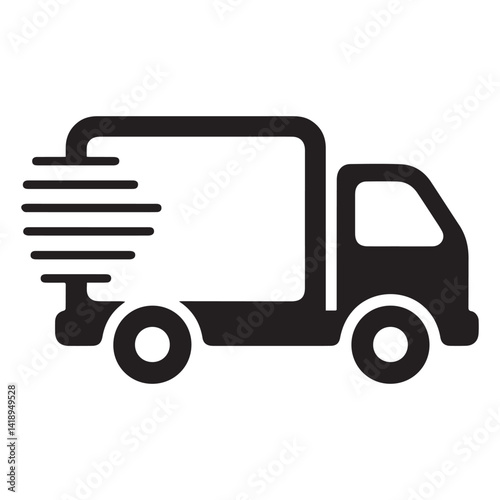 minimal side view delivery truck vector photo