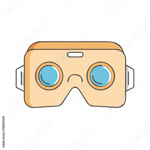 virtual reality cardboard goggles glasses  icon, virtual reality cardboard goggles glasses  vector,