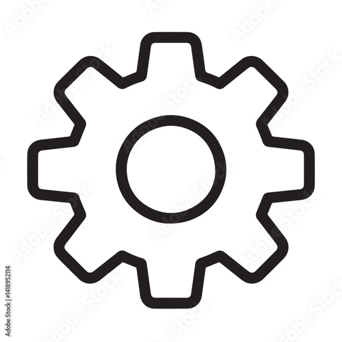 simple cogwheel design black white