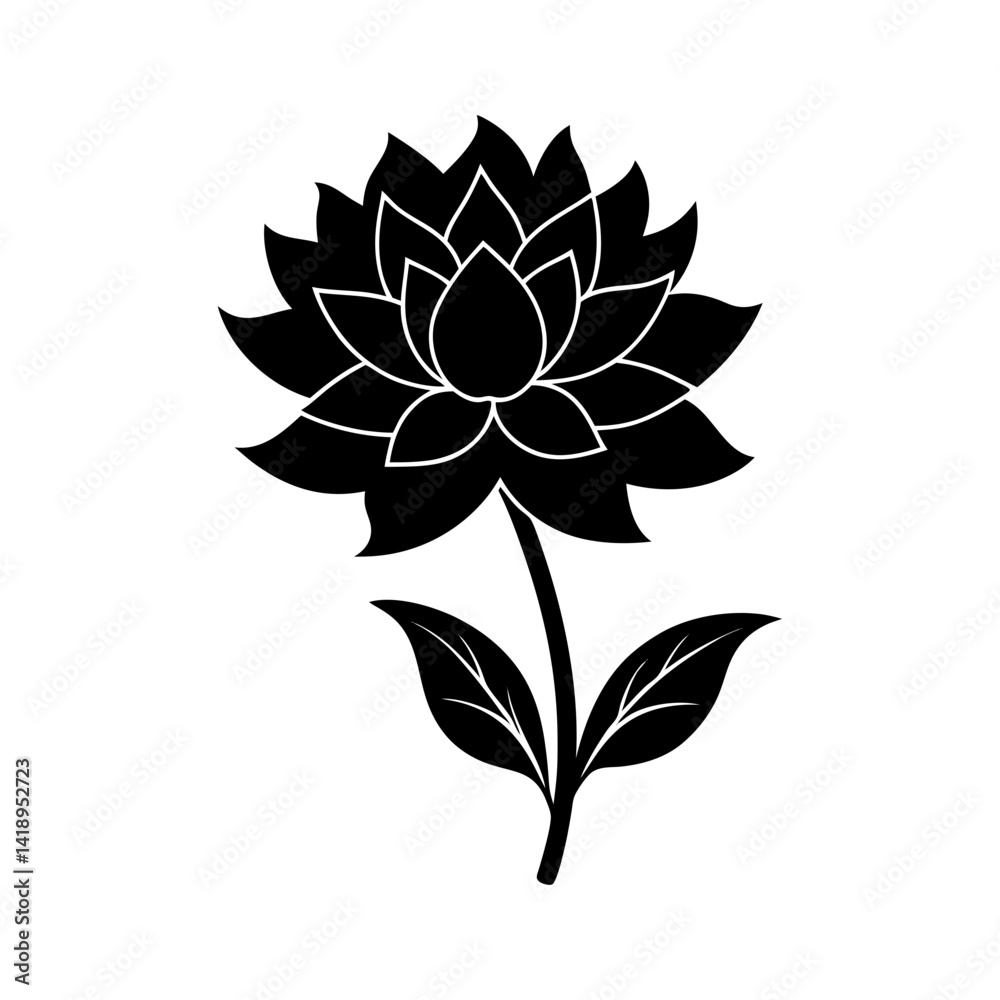 Fototapeta premium flower-vector-silhouette illustration