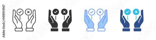 Decision Making Multi Style Icon Set Vector 