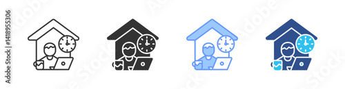 Homework Multi Style Icon Set Vector 